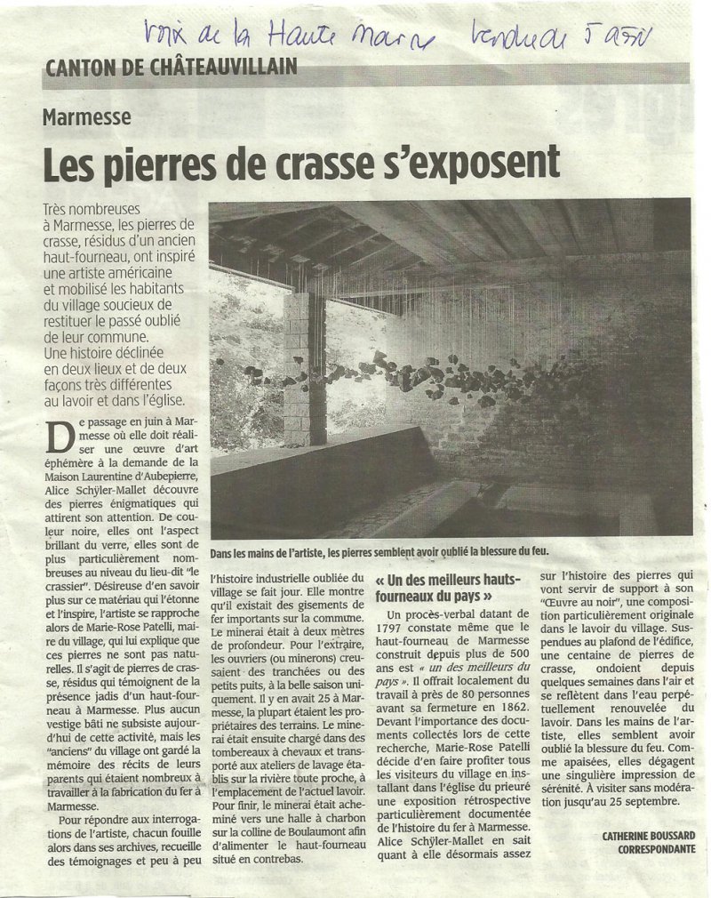 Les pierres de crasse s'exposent